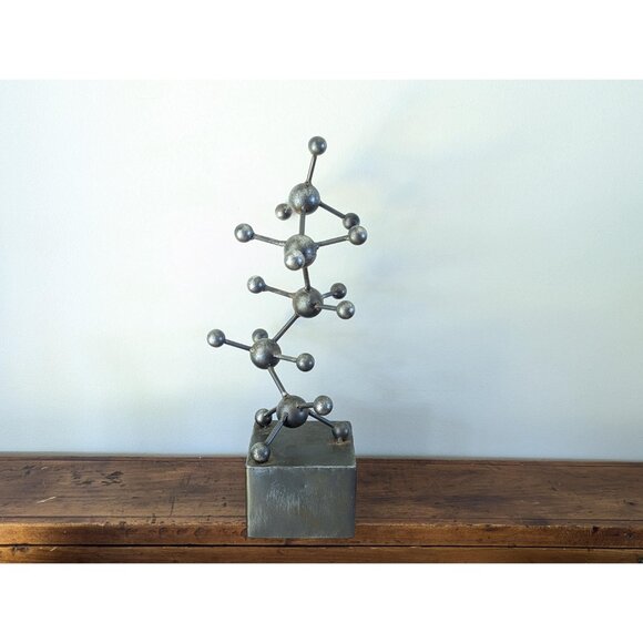 1960s Atomic Welded Metal Art Molecule Sculpture, Vintage science themed office - Picture 2 of 9